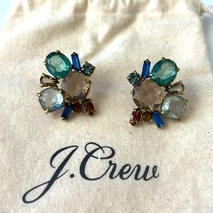 J.Crew Rusty Aubergine Crystal Cluster Earrings